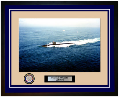 USS Los Angeles SSN-688 Framed Navy Ship Photo Blue