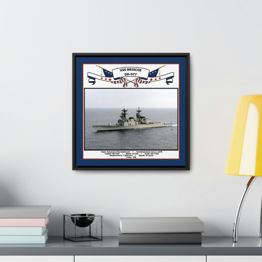 USS Briscoe DD-977 Navy Floating Frame Photo Desk View