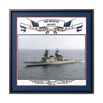 USS Briscoe DD-977 Navy Floating Frame Photo Front View