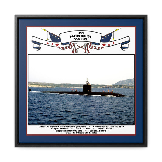 USS Baton Rouge SSN-689 Navy Floating Frame Photo Front View