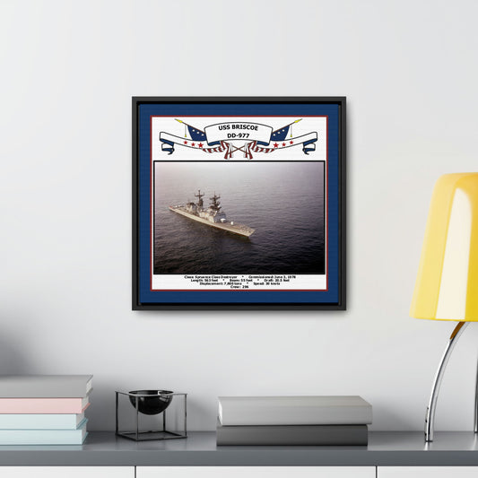 USS Briscoe DD-977 Navy Floating Frame Photo Desk View
