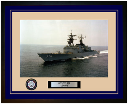 USS STUMP DD-978 Framed Navy Ship Photo Blue