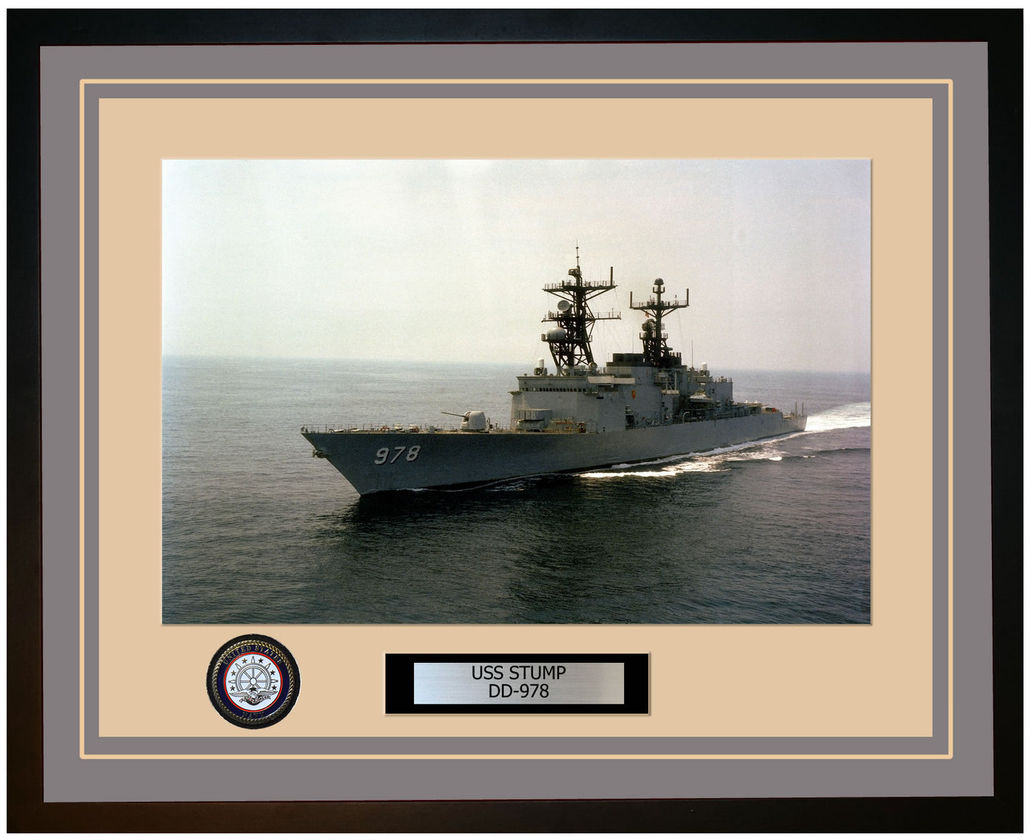 USS STUMP DD-978 Framed Navy Ship Photo Grey
