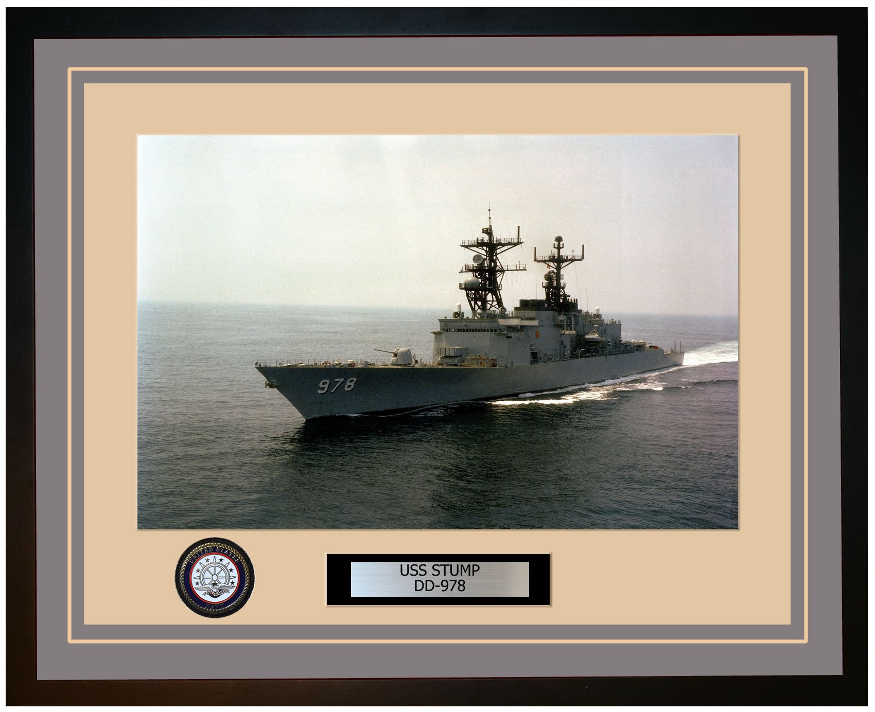 USS STUMP DD-978 Framed Navy Ship Photo Grey