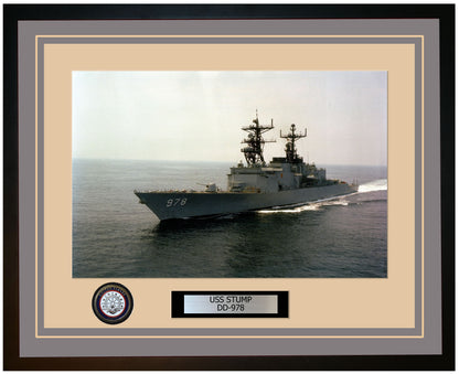 USS STUMP DD-978 Framed Navy Ship Photo Grey