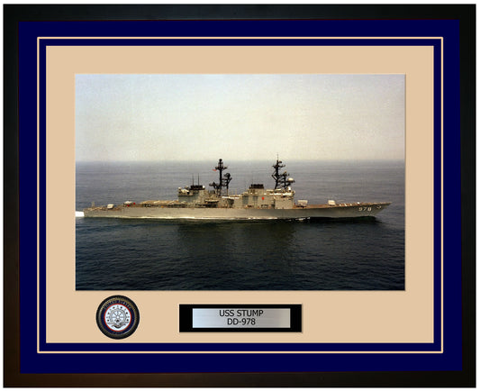 USS STUMP DD-978 Framed Navy Ship Photo Blue