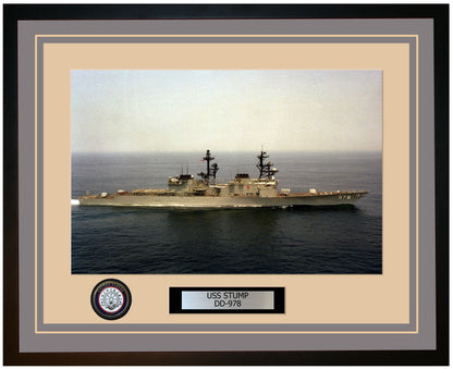 USS STUMP DD-978 Framed Navy Ship Photo Grey