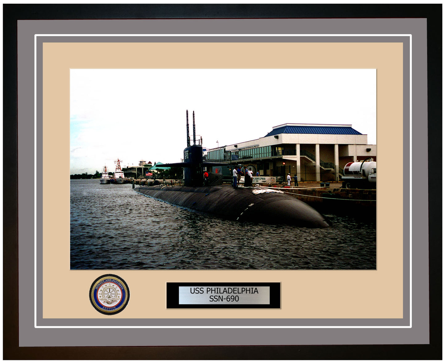 USS Philadelphia SSN-690 Framed Navy Ship Photo Grey