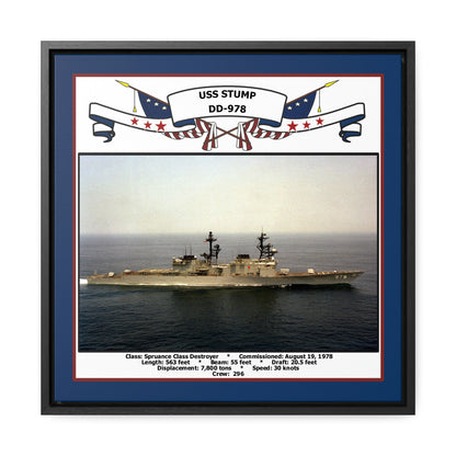 USS Stump DD-978 Navy Floating Frame Photo Front View