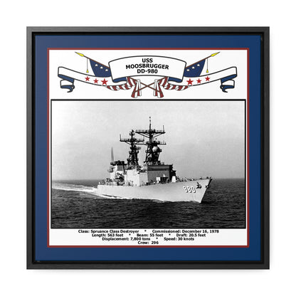 USS Moosbrugger DD-980 Navy Floating Frame Photo Front View