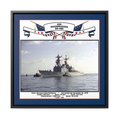 USS Moosbrugger DD-980 Navy Floating Frame Photo Front View