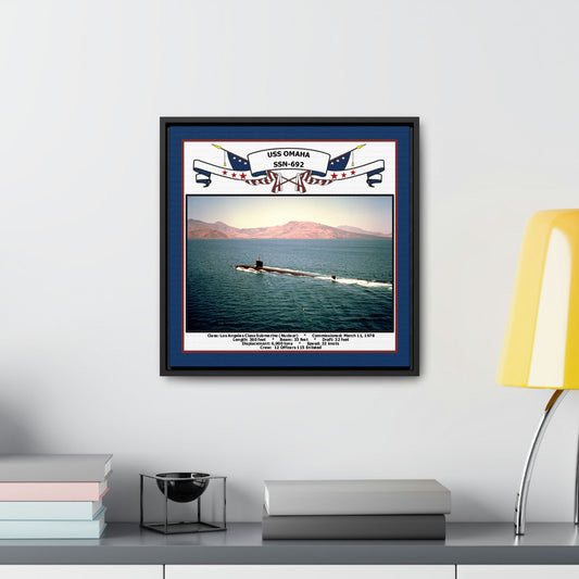 USS Omaha SSN-692 Navy Floating Frame Photo Desk View