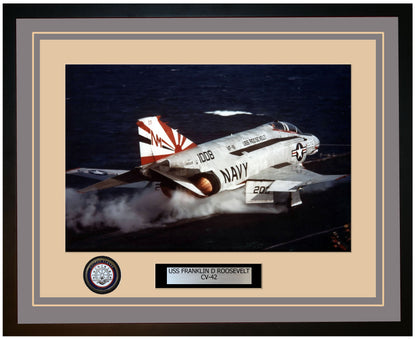 USS FRANKLIN D ROOSEVELT CV-42 Framed Navy Ship Photo Grey