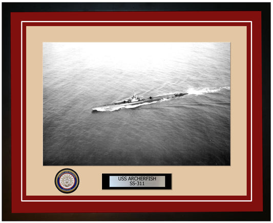 USS Archerfish SS-311 Framed Navy Ship Photo Burgundy