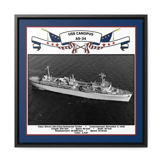USS Canopus AS-34 Navy Floating Frame Photo Front View