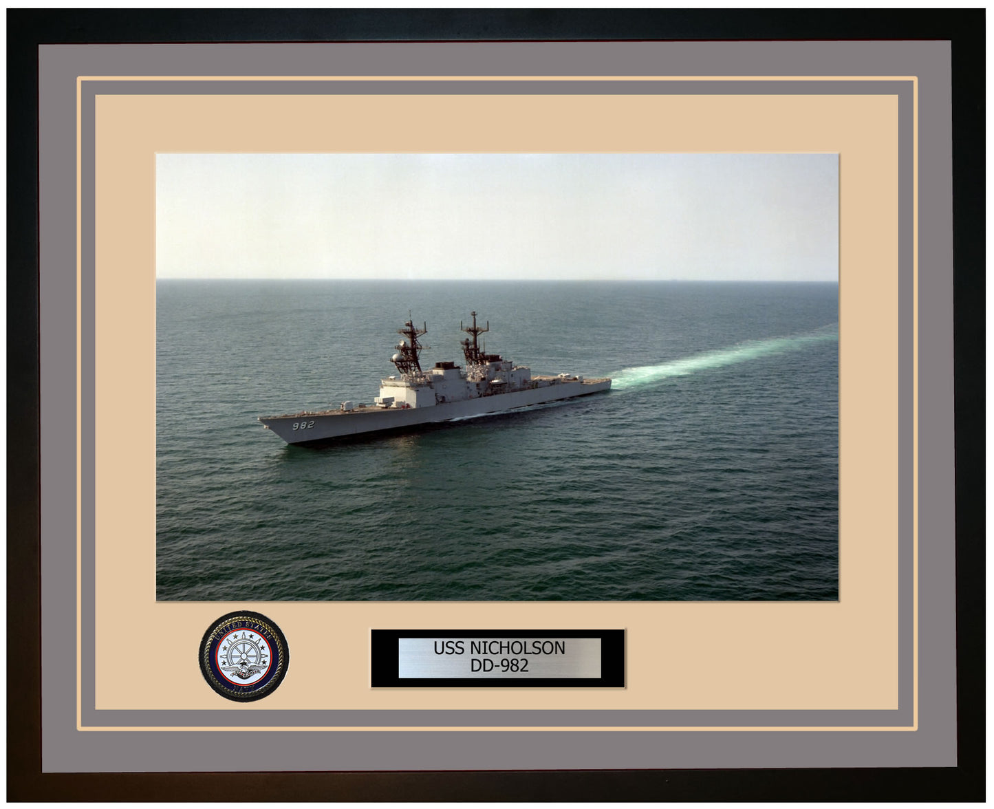USS NICHOLSON DD-982 Framed Navy Ship Photo Grey