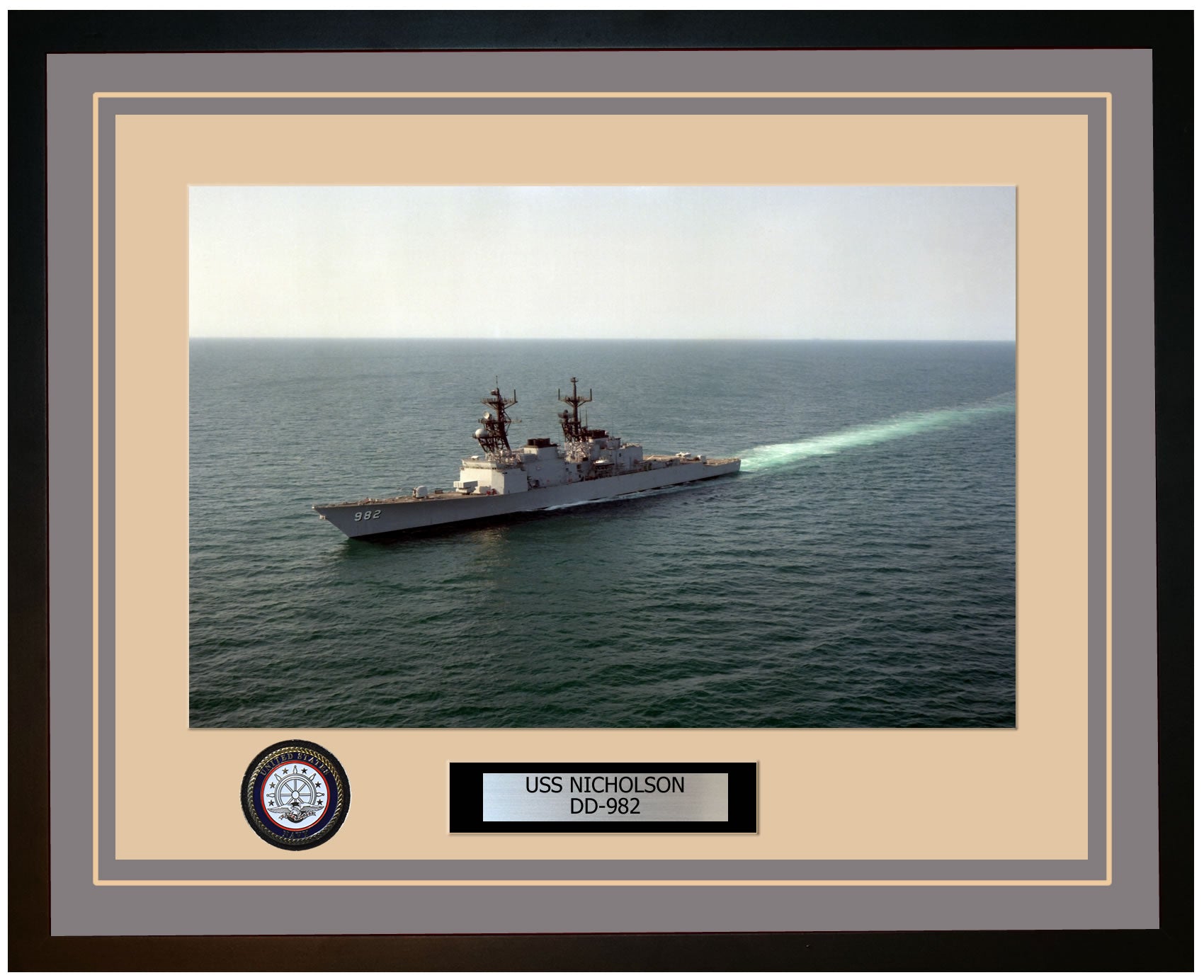 USS NICHOLSON DD-982 Framed Navy Ship Photo Grey