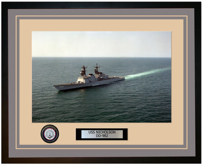 USS NICHOLSON DD-982 Framed Navy Ship Photo Grey