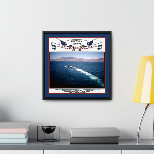 USS Omaha SSN-692 Navy Floating Frame Photo Desk View
