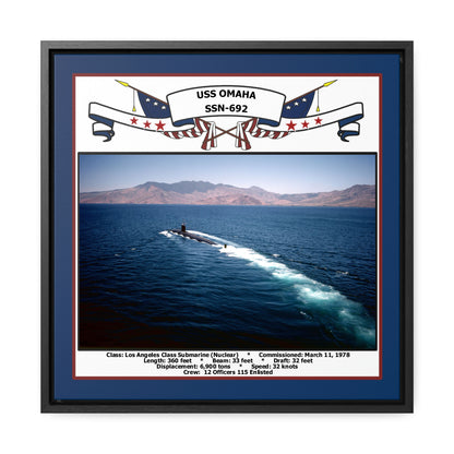 USS Omaha SSN-692 Navy Floating Frame Photo Front View