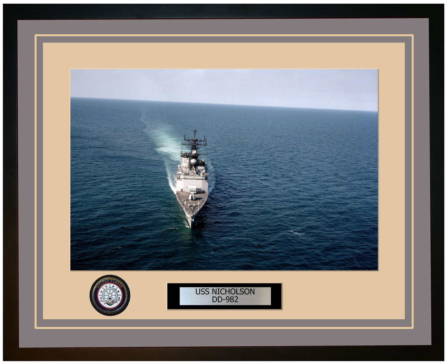 USS NICHOLSON DD-982 Framed Navy Ship Photo Grey