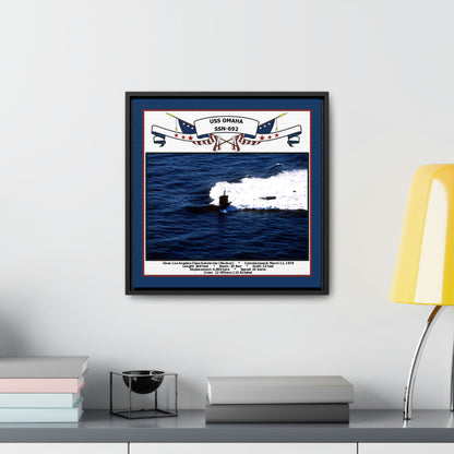 USS Omaha SSN-692 Navy Floating Frame Photo Desk View