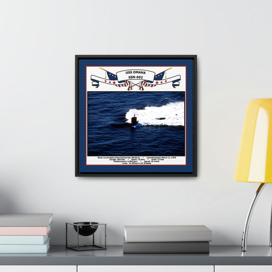 USS Omaha SSN-692 Navy Floating Frame Photo Desk View