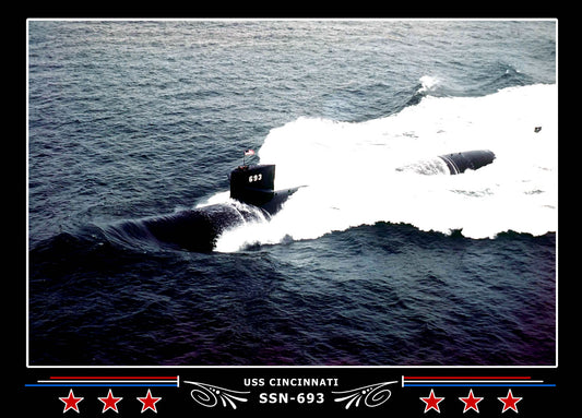 USS Cincinnati SSN-693 Canvas Photo Print