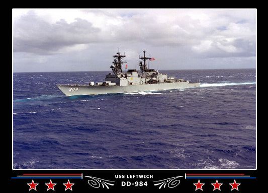 USS Leftwich DD-984 Canvas Photo Print