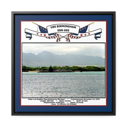 USS Birmingham SSN-695 Navy Floating Frame Photo Front View