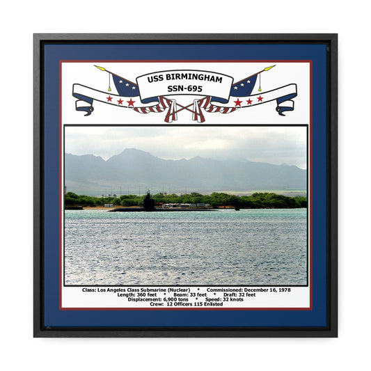 USS Birmingham SSN-695 Navy Floating Frame Photo Front View