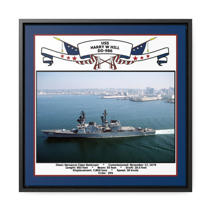USS Harry W Hill DD-986 Navy Floating Frame Photo Front View