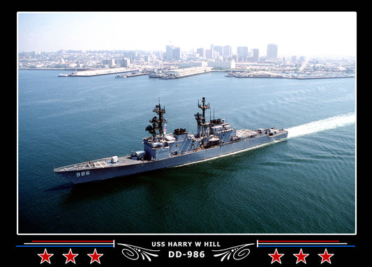 USS Harry W Hill DD-986 Canvas Photo Print