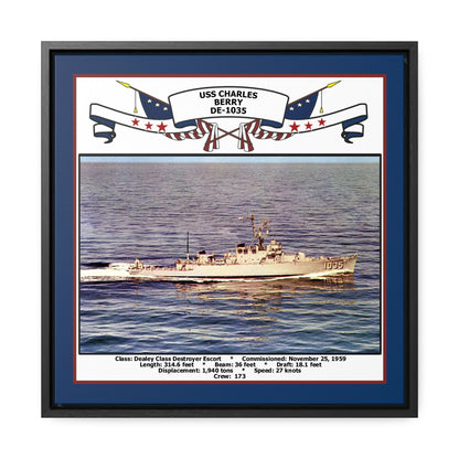 USS Charles Berry DE-1035 Navy Floating Frame Photo Front View