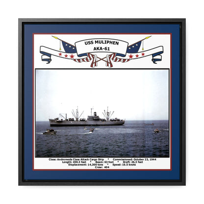 USS Muliphen AKA-61 Navy Floating Frame Photo Front View