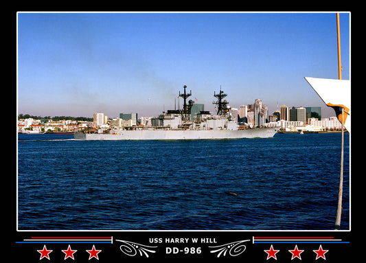 USS Harry W Hill DD-986 Canvas Photo Print