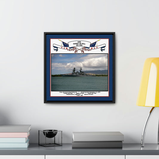 USS Harry W Hill DD-986 Navy Floating Frame Photo Desk View