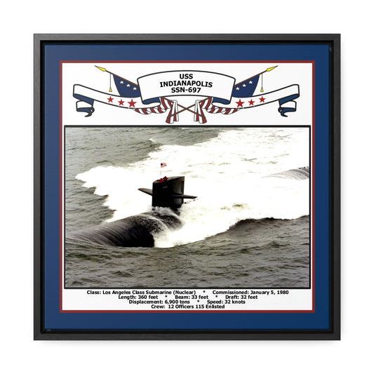 USS Indianapolis SSN-697 Navy Floating Frame Photo Front View