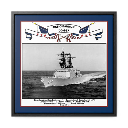 USS O'Bannon DD-987 Navy Floating Frame Photo Front View