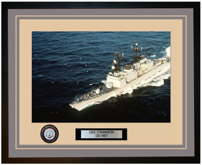 USS O'BANNON DD-987 Framed Navy Ship Photo Grey