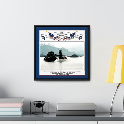 USS Indianapolis SSN-697 Navy Floating Frame Photo Desk View
