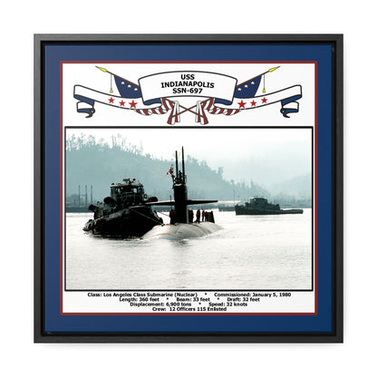 USS Indianapolis SSN-697 Navy Floating Frame Photo Front View
