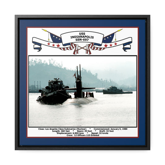 USS Indianapolis SSN-697 Navy Floating Frame Photo Front View
