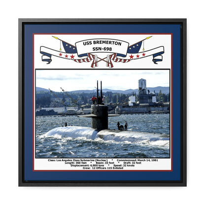 USS Bremerton SSN-698 Navy Floating Frame Photo Front View