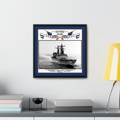USS Thorn DD-988 Navy Floating Frame Photo Desk View