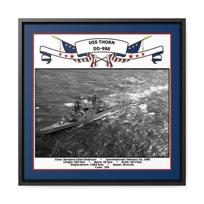 USS Thorn DD-988 Navy Floating Frame Photo Front View