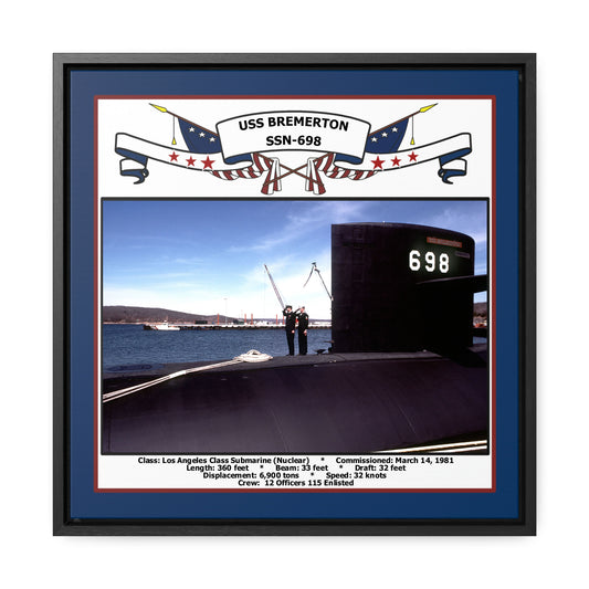 USS Bremerton SSN-698 Navy Floating Frame Photo Front View