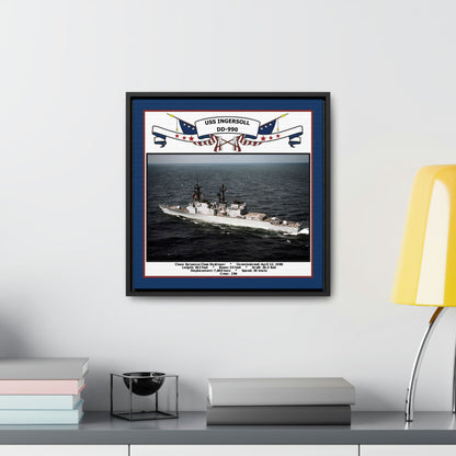 USS Ingersoll DD-990 Navy Floating Frame Photo Desk View