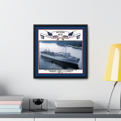 USS Dixon AS-37 Navy Floating Frame Photo Desk View