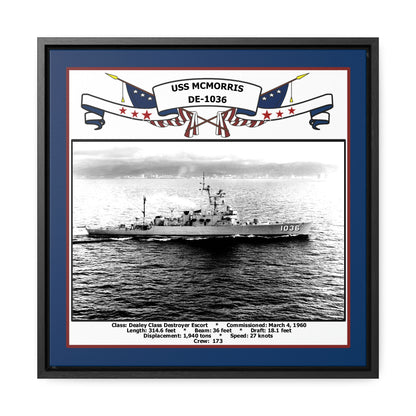 USS Mcmorris DE-1036 Navy Floating Frame Photo Front View